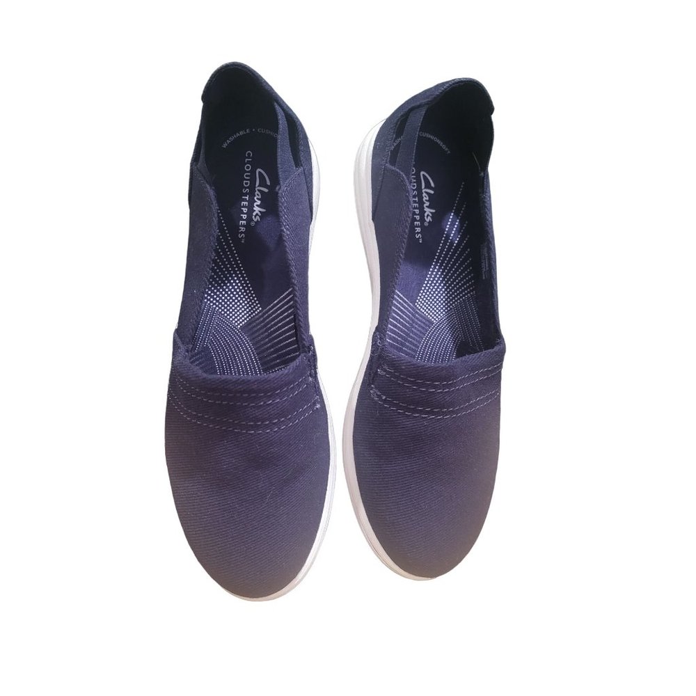 Clarks Cloudsteppers Shoes 9M Womens Blue Slip On Comfort Round Toe Cushion Soft